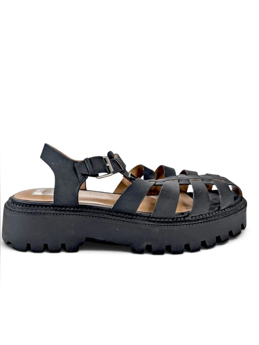 Dolce Vita Chunky Sandals Black Lug Sole Loera Size 11 Fisherman Platform Shoes
